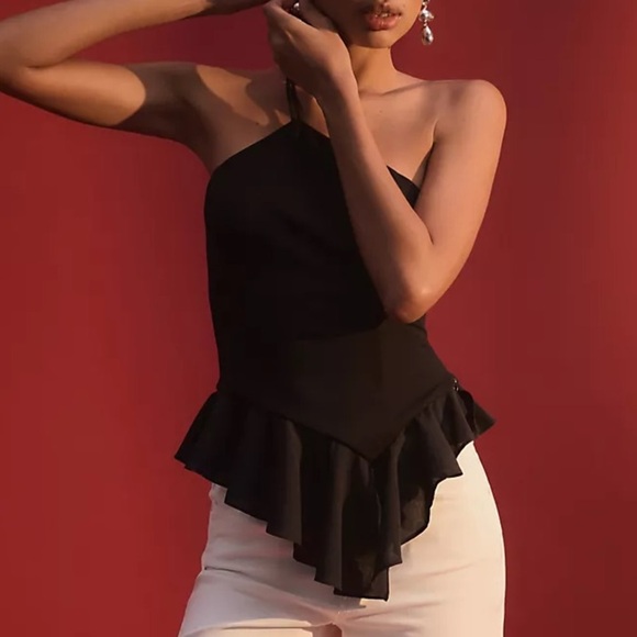 Anthropologie Sunday in Brooklyn Asymmetrical Halter Ruffle Top - Picture 2 of 7